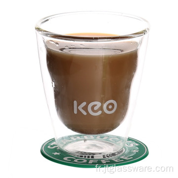 Tasse à café en verre borosilicaté transparent Hademade